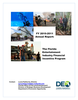 FY 2010-2011 Annual Entertainment Industry Incentive Program Report