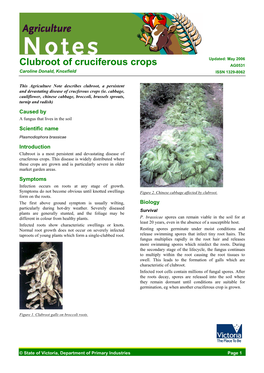 Clubroot of Cruciferous Crops AG0531 Caroline Donald, Knoxfield ISSN 1329-8062