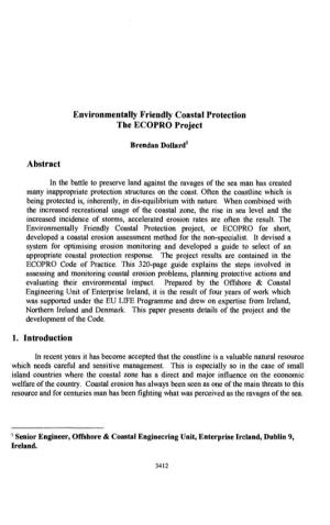 Environmentally Friendly Coastal Protection the ECOPRO Project Abstract