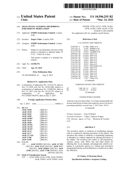 (ΐ2) United States Patent (ΐο) Patent No.: US 10,596,255 Β2 Clube (45) Date of Patent: *Mar