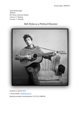Bob Dylan As a Political Dissenter