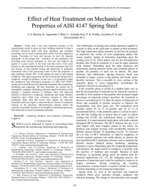 Effect of Heat Treatment on Mechanical Properties of AISI 4147 Spring Steel