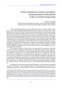 Macedonian Studies Journal 47 Angelos A. Chotzidis Research