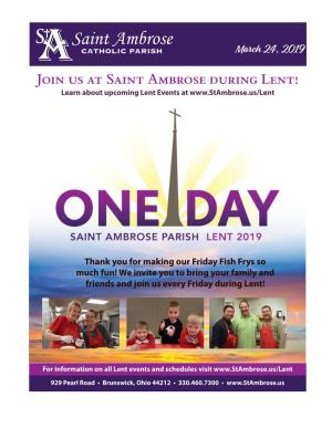 Join Us at Saint Ambrose During Lent! Learn About Upcoming Lent Events At
