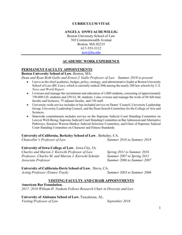 1 CURRICULUM VITAE ANGELA ONWUACHI-WILLIG Boston