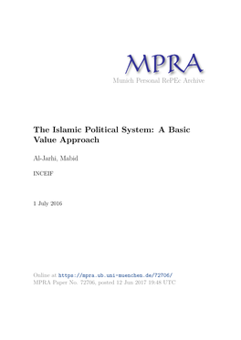 The Islamic Political System: a Basic Value Approach