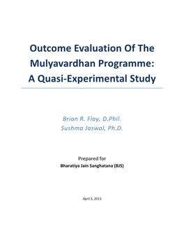 MV Quasi-Experimental Report 2April2013