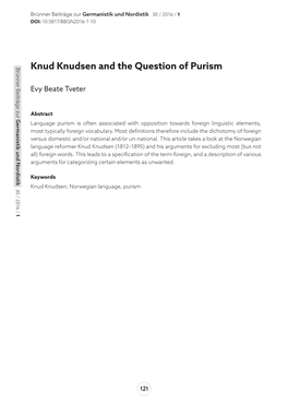 Knud Knudsen and the Question of Purism