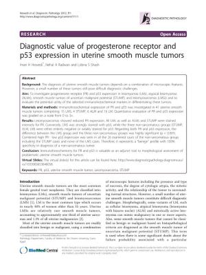 Diagnostic Value of Progesterone Receptor and P53 Expression in Uterine Smooth Muscle Tumors Iman H Hewedi*, Nehal a Radwan and Lobna S Shash