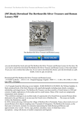 Download the Berthouville Silver Treasure and Roman Luxury PDF
