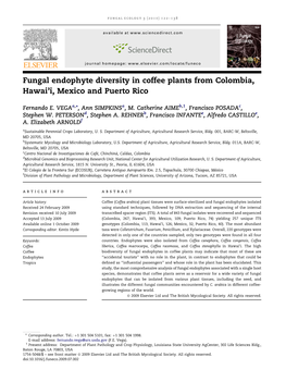 Fungal Endophyte Diversity in Coffee Plants from Colombia, Hawai•I