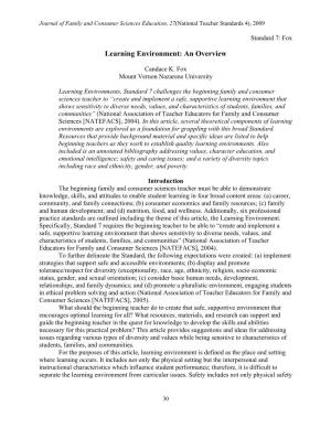 Learning Environment: an Overview