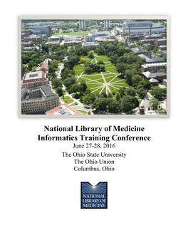 2016 National Library of Medicine Informatics Training Confernece
