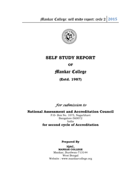 Self Study Report: Cycle 2 2015