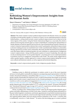 Rethinking Women's Empowerment: Insights from the Russian Arctic