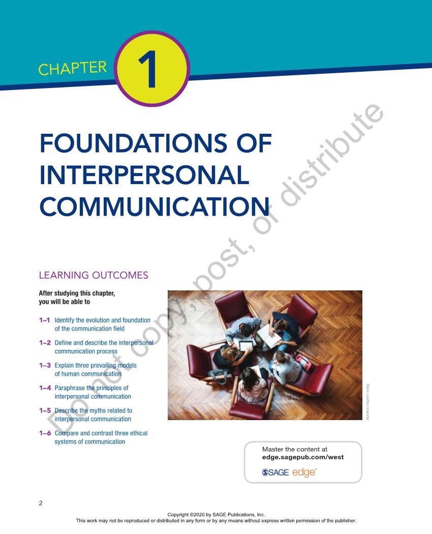 Chapter 1. Foundations of Interpersonal Communication