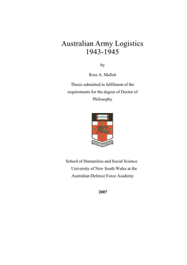 Australian Army Logistics 1943-1945