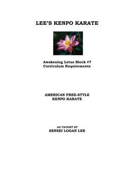 Lee's Kenpo Karate