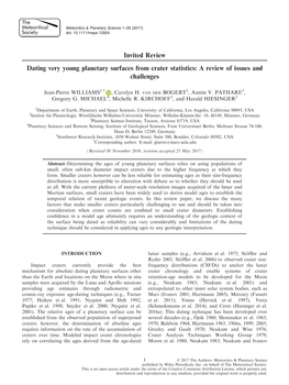 Dating Very Young Planetary Surfaces from Crater Statistics: a Review of Issues and Challenges