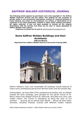 Saffron Walden Buildings & Architects