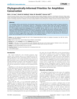 Phylogenetically-Informed Priorities for Amphibian Conservation