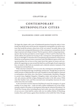 Contemporary Metropolitan Cities