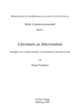 Literature As Intervention