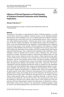 Influence of Thermal Expansion on Fluid Dynamics of Turbulent