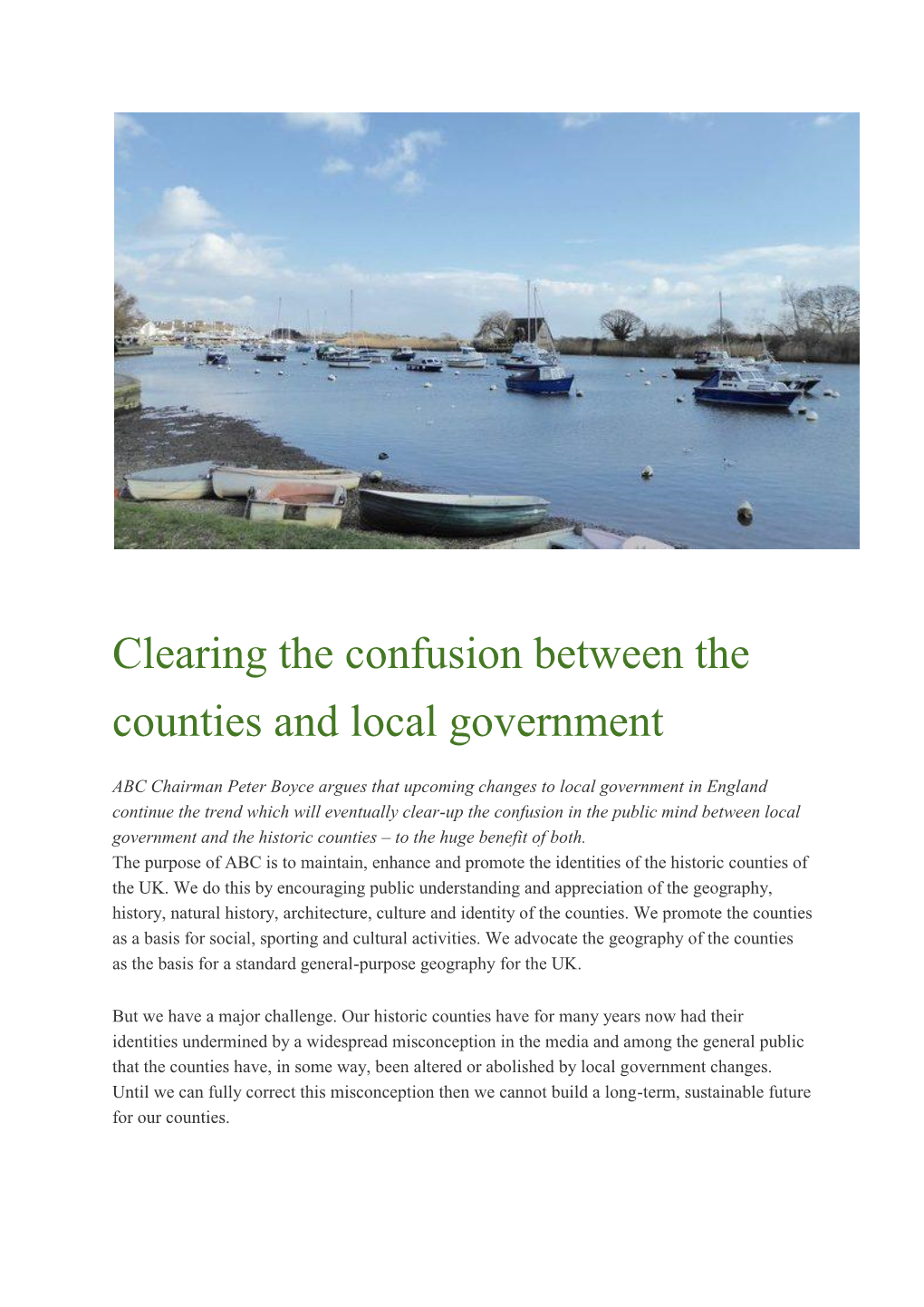 Clearing the Confusion Between the Counties and Local Government
