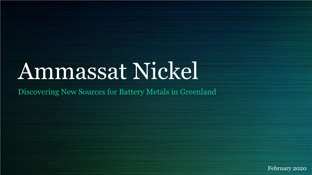 Ammassat Nickel Discovering New Sources for Battery Metals in Greenland