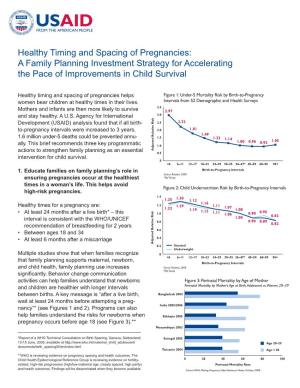 Healthy Timing and Spacing of Pregnancies: a Family Planning Investment Strategy for Accelerating the Pace of Improvements in Child Survival