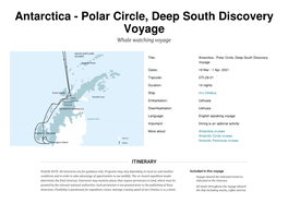 Antarctica - Polar Circle, Deep South Discovery Voyage Whale Watching Voyage
