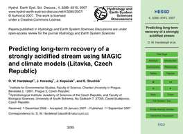 Predicting Long-Term Recovery of a Strongly Acidified Stream