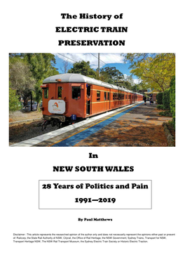 The History of Electric Train Preservation In