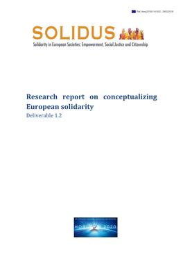 Research Report on Conceptualizing European Solidarity Deliverable 1.2