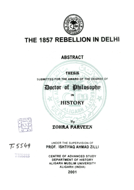 The 1857 Rebellion in Delhi