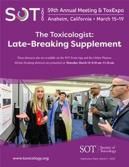 The Toxicologist: Late-Breaking Supplement