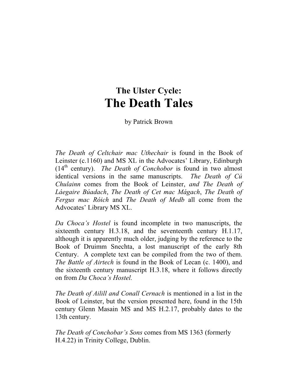 The Death Tales