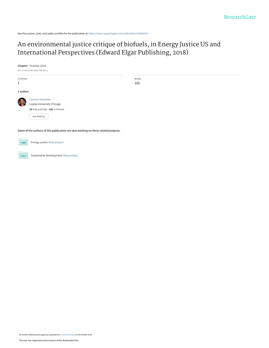 An Environmental Justice Critique of Biofuels, in Energy Justice US and International Perspectives (Edward Elgar Publishing, 2018)