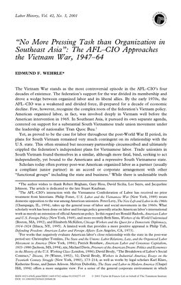 The AFL-CIO Approaches the Vietnam War, 1947-64