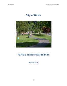 City of Omak Parks and Recreation Plan