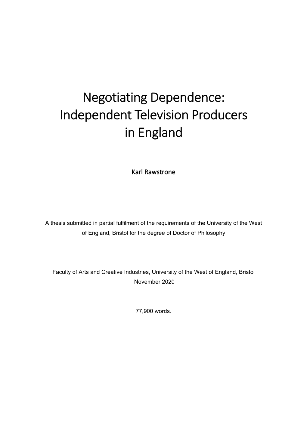 Independent Television Producers in England