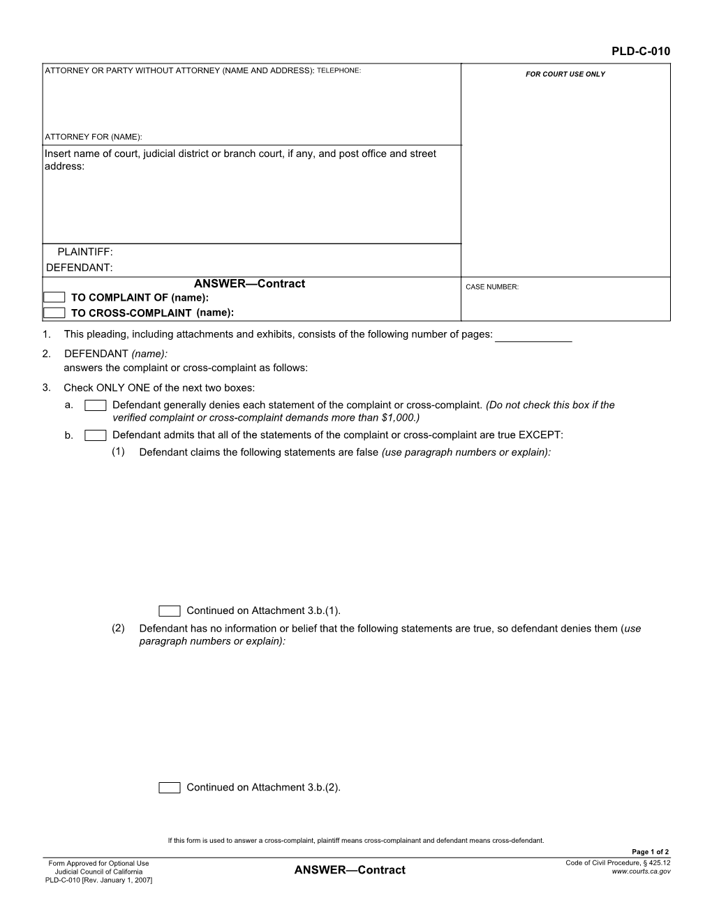 PLD-C-010 Answer-Contract