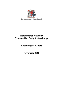 Northampton Gateway Strategic Rail Freight Interchange Local Impact Report November 2018