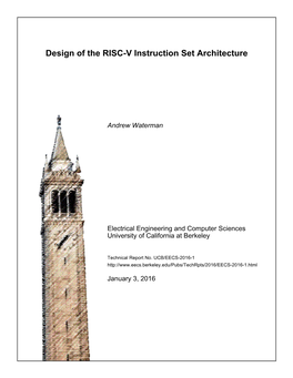 Design of the RISC-V Instruction Set Architecture