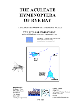 The Aculeate Hymenoptera of Rye Bay