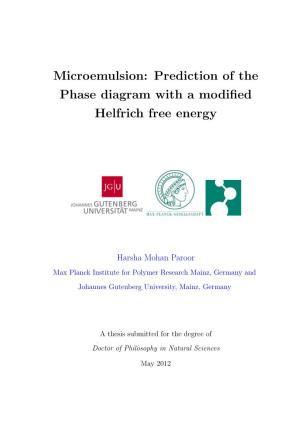 Prediction of the Phase Diagram with a Modified Helfrich Free Energy