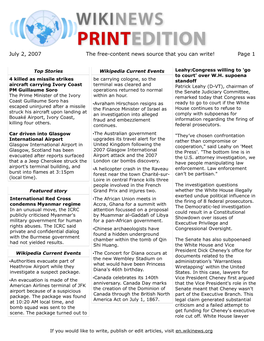 July 2, 2007 the Free-Content News Source That You Can Write! Page 1