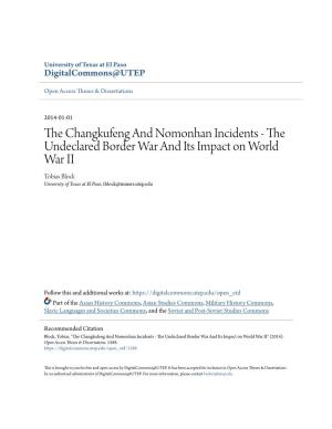 The Changkufeng and Nomonhan Incidents – the Undeclared Border War and Its Impact on World War Ii