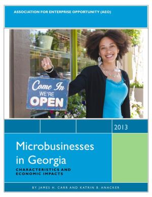 Microbusinesses in Georgia CHARACTERISTICS and ECONOMIC IMPACTS